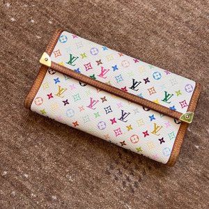 AUTH Vintage Louis Vuitton Multicolor Porte Tresor Wallet